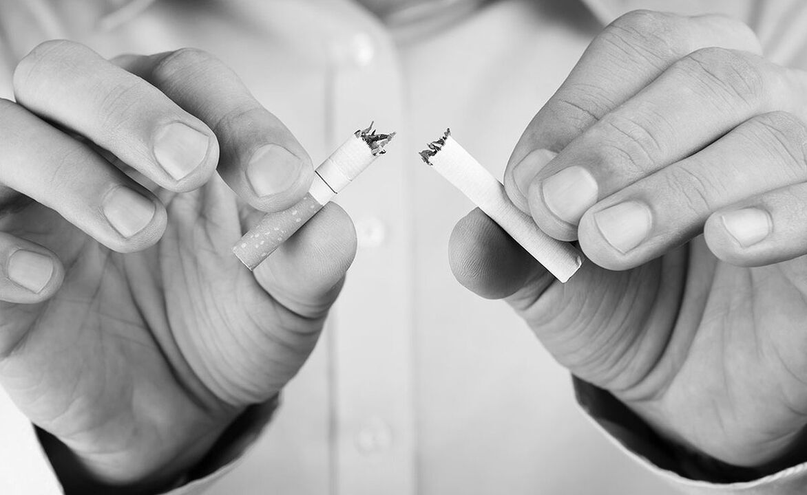 Ablehnung des Rauchens bei Prostatitis